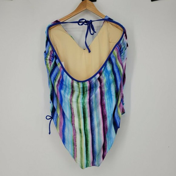 Swimsuits For All Halter Neck One Piece Swimsuit Padded Women's Size 26 - Picture 6 of 10